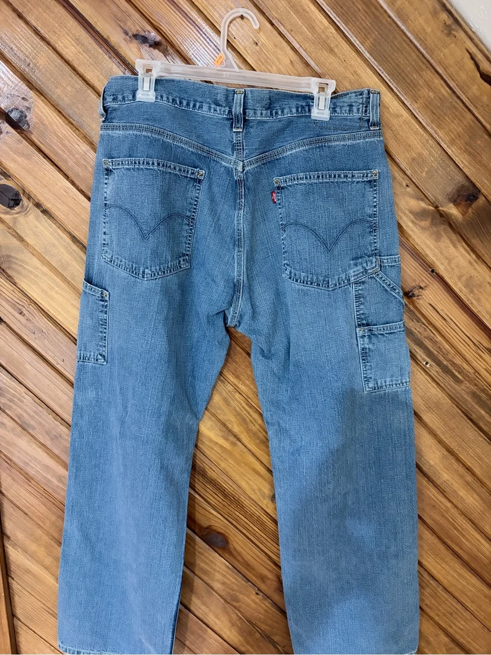 Levi's Men's Relaxed Carpenter Jeans in Medium Blue Denim